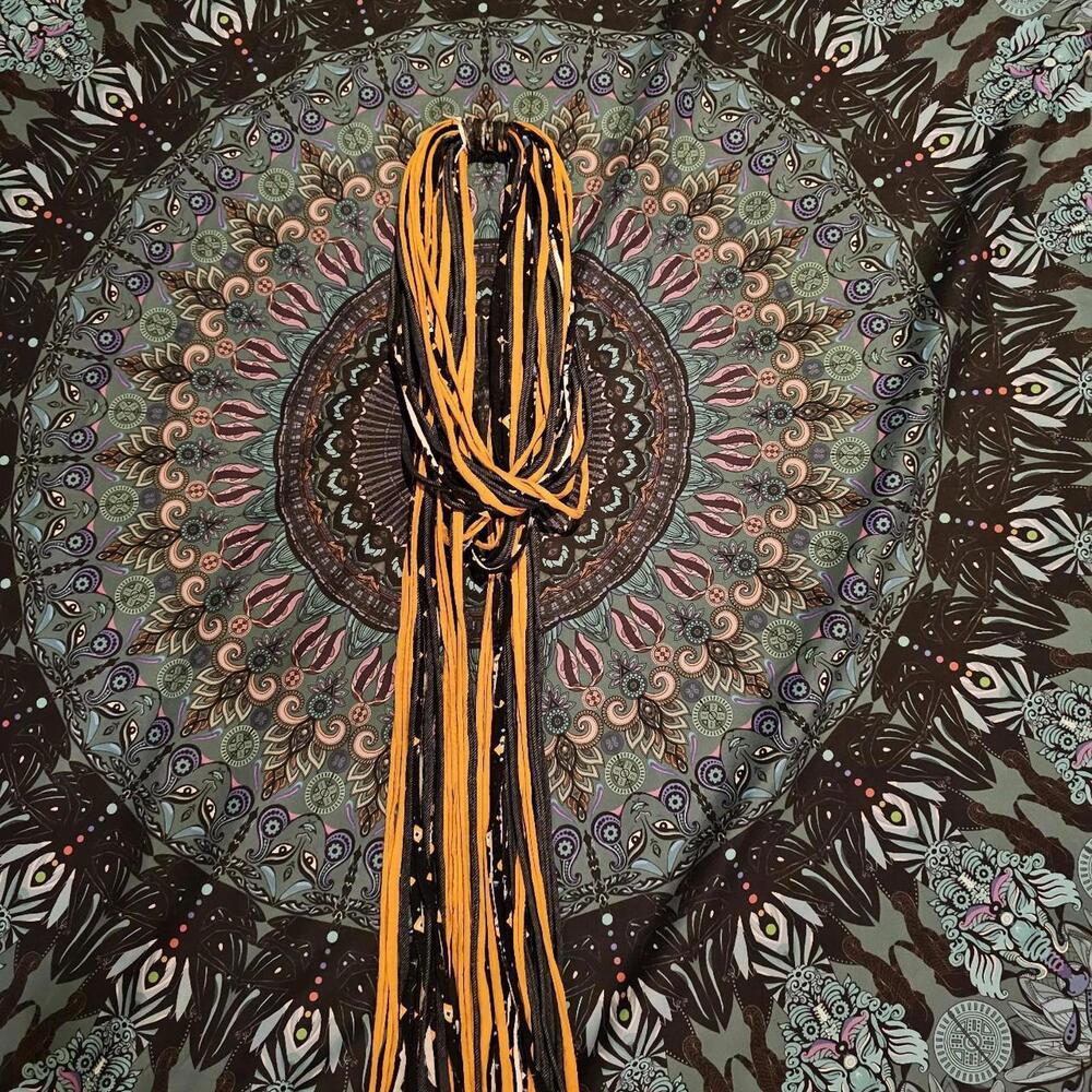 Women's Fiona Shred Yellow and Navy Scarf NWT